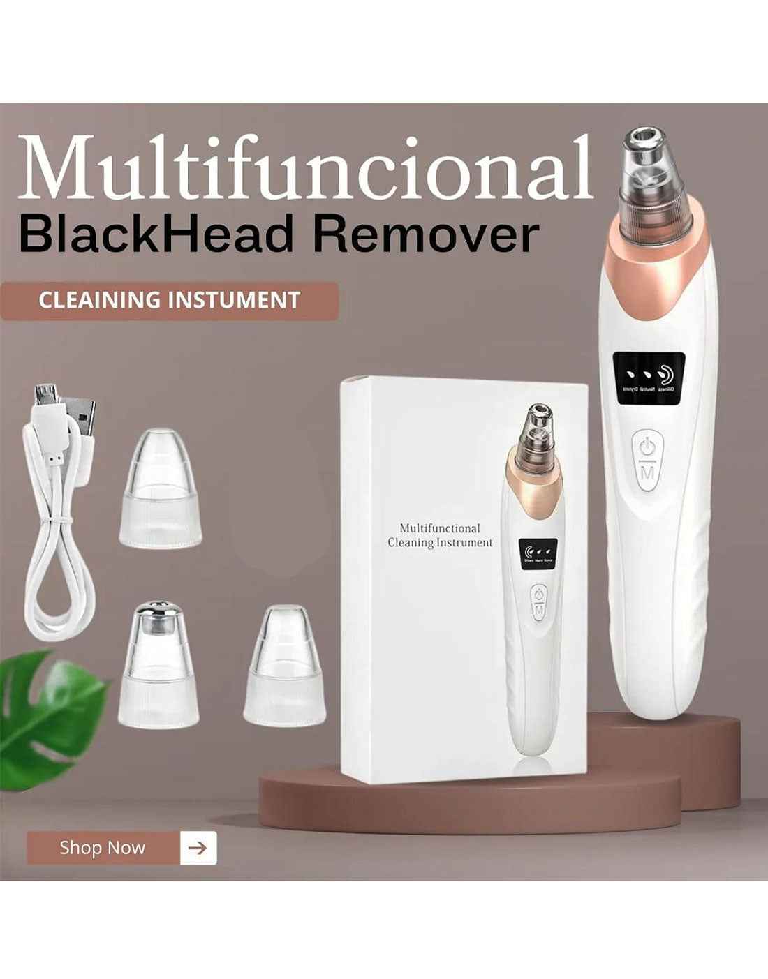 USB Rechargeable Blackhead Remover & Derma Suction Facial Cleansing Device